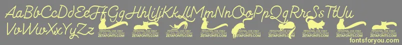 Fonte Kittenmonolinetrial – fontes amarelas em um fundo cinza
