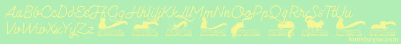 Kittenmonolinetrial Font – Yellow Fonts on Green Background