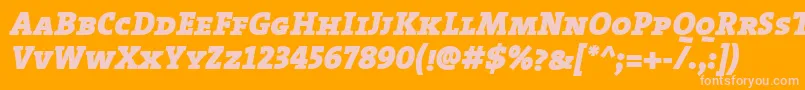 TheserifblackCapsitalic-Schriftart – Rosa Schriften auf orangefarbenem Hintergrund