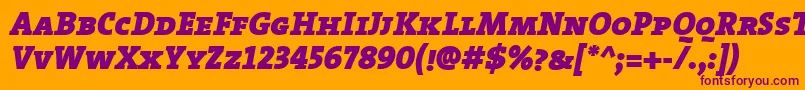 TheserifblackCapsitalic Font – Purple Fonts on Orange Background