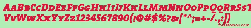 TheserifblackCapsitalic Font – Red Fonts on Green Background