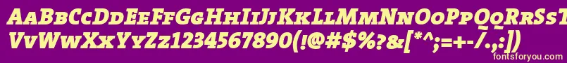 TheserifblackCapsitalic Font – Yellow Fonts on Purple Background