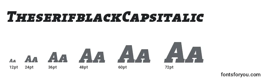 TheserifblackCapsitalic Font Sizes