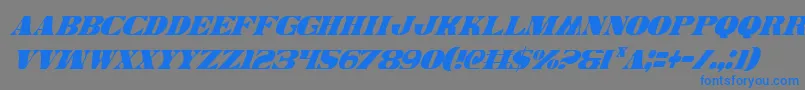 フォントLegalv2ci – 灰色の背景に青い文字