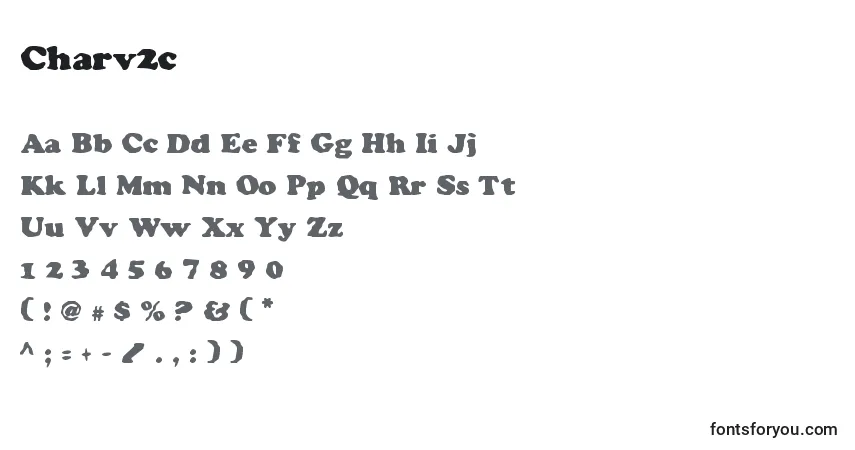 A fonte Charv2c – alfabeto, números, caracteres especiais