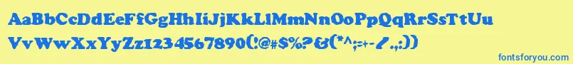 Charv2c Font – Blue Fonts on Yellow Background