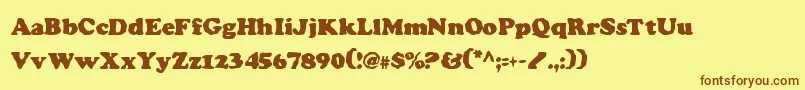 Charv2c Font – Brown Fonts on Yellow Background