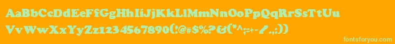 Charv2c Font – Green Fonts on Orange Background