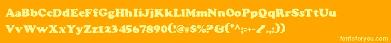 Charv2c Font – Yellow Fonts on Orange Background