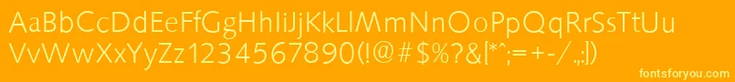 SaxonyserialLightRegular Font – Yellow Fonts on Orange Background