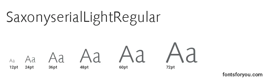 Размеры шрифта SaxonyserialLightRegular