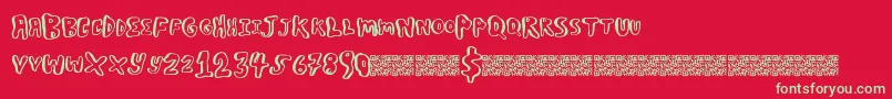 Boulderscare Font – Green Fonts on Red Background
