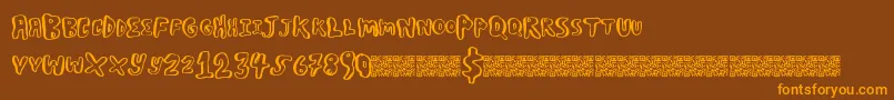 Boulderscare Font – Orange Fonts on Brown Background