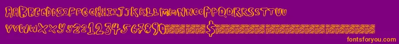 Шрифт Boulderscare – оранжевые шрифты на фиолетовом фоне