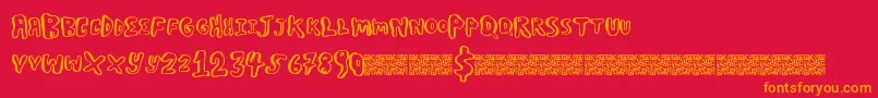 Boulderscare Font – Orange Fonts on Red Background