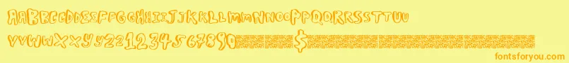 Boulderscare Font – Orange Fonts on Yellow Background