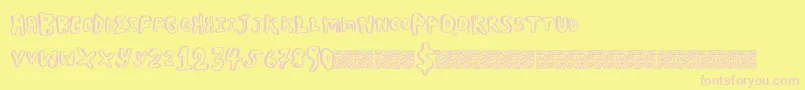 Boulderscare Font – Pink Fonts on Yellow Background