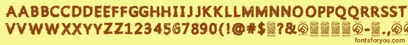 Шрифт GristledfontRegular – коричневые шрифты на жёлтом фоне