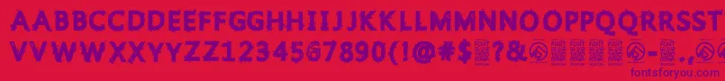 GristledfontRegular Font – Purple Fonts on Red Background