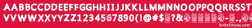 フォントGristledfontRegular – 赤い背景に白い文字