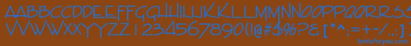 EntebbeRegular Font – Blue Fonts on Brown Background