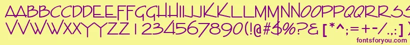 EntebbeRegular Font – Purple Fonts on Yellow Background