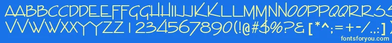 EntebbeRegular Font – Yellow Fonts on Blue Background