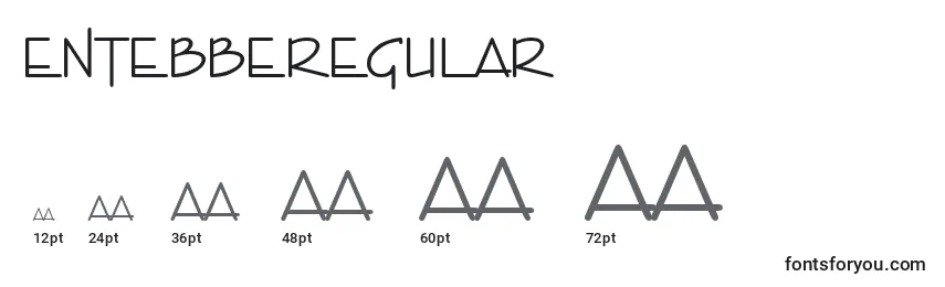 Размеры шрифта EntebbeRegular