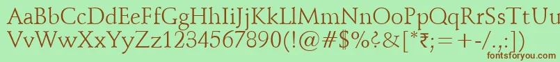 Vaniel1 Font – Brown Fonts on Green Background