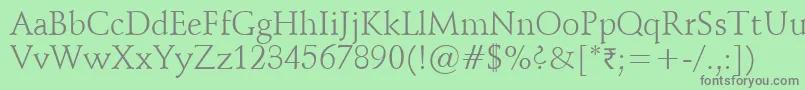 Vaniel1 Font – Gray Fonts on Green Background