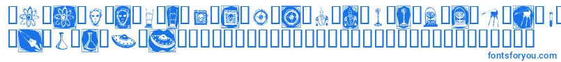 DocNimbusBats-fontti – siniset fontit valkoisella taustalla