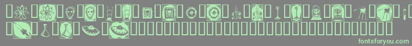 フォントDocNimbusBats – 灰色の背景に緑のフォント