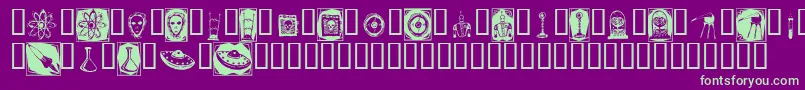 DocNimbusBats Font – Green Fonts on Purple Background