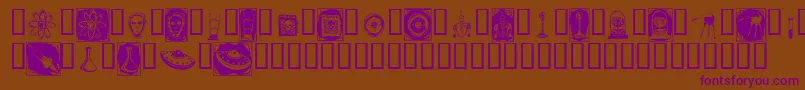 フォントDocNimbusBats – 紫色のフォント、茶色の背景