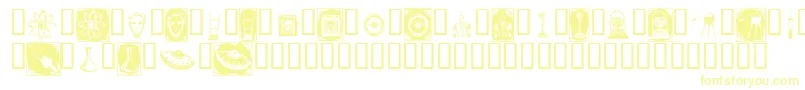 フォントDocNimbusBats – 白い背景に黄色の文字
