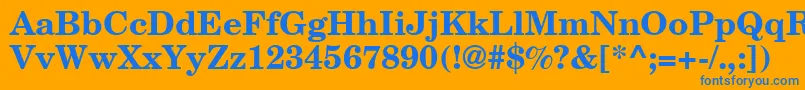 NewmilleniumschlbkBoldsh Font – Blue Fonts on Orange Background