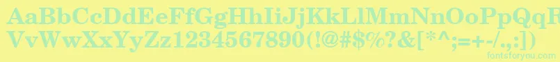 NewmilleniumschlbkBoldsh Font – Green Fonts on Yellow Background