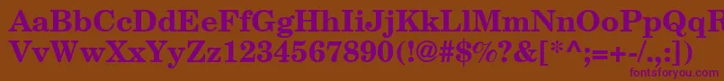 NewmilleniumschlbkBoldsh Font – Purple Fonts on Brown Background