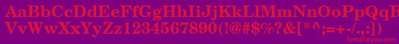 NewmilleniumschlbkBoldsh Font – Red Fonts on Purple Background