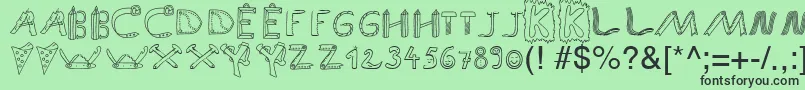 SpAnlaut9Db Font – Black Fonts on Green Background