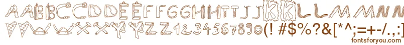 SpAnlaut9Db-Schriftart – Braune Schriften auf weißem Hintergrund