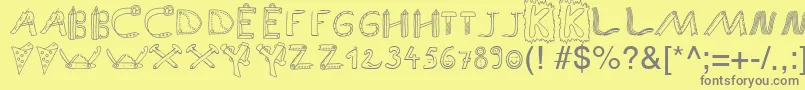 SpAnlaut9Db Font – Gray Fonts on Yellow Background