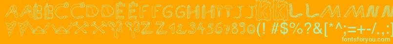 SpAnlaut9Db Font – Green Fonts on Orange Background