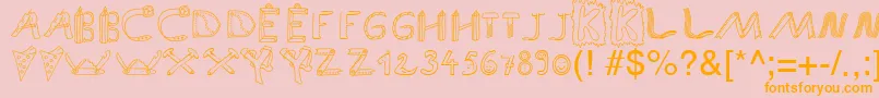 SpAnlaut9Db-Schriftart – Orangefarbene Schriften auf rosa Hintergrund