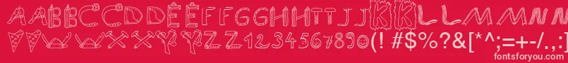 SpAnlaut9Db Font – Pink Fonts on Red Background