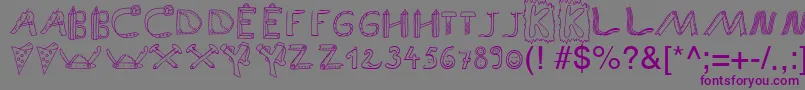 フォントSpAnlaut9Db – 紫色のフォント、灰色の背景