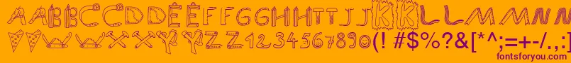 フォントSpAnlaut9Db – オレンジの背景に紫のフォント