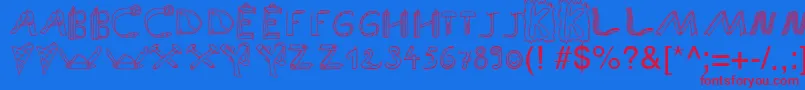 SpAnlaut9Db-fontti – punaiset fontit sinisellä taustalla