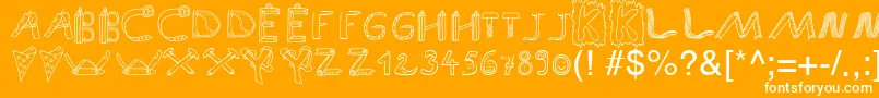 SpAnlaut9Db-Schriftart – Weiße Schriften auf orangefarbenem Hintergrund