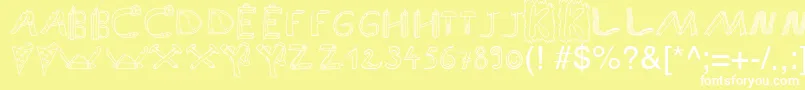 SpAnlaut9Db Font – White Fonts on Yellow Background